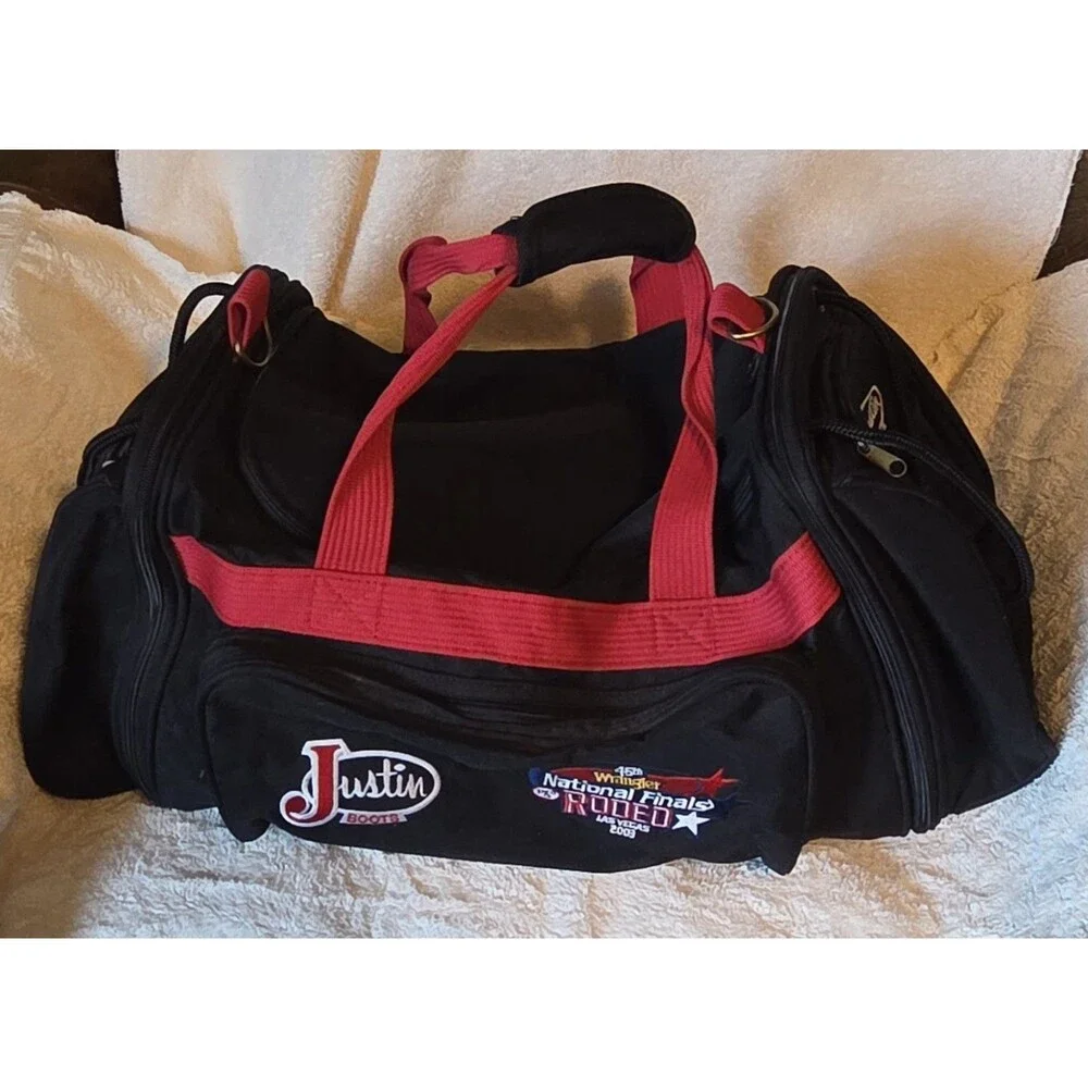 VTG Justin Boots Wrangler National Rodeo Finals Las Vegas Duffel Bag 2003 PRCA